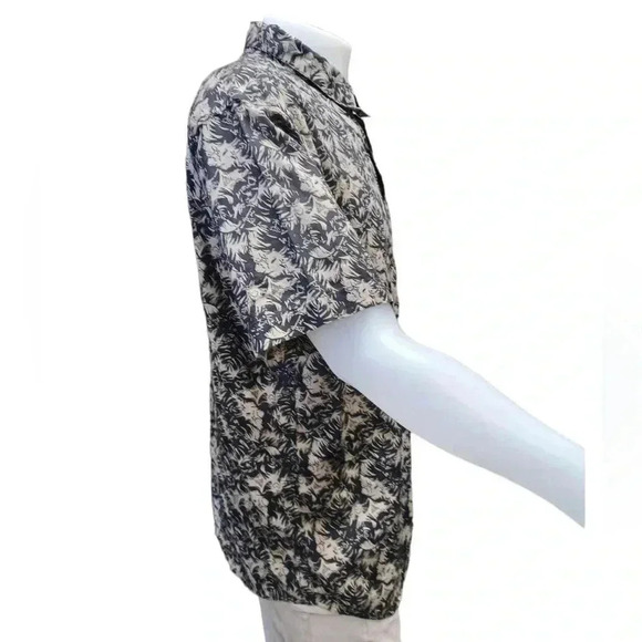 Columbia Button  Down Short Sleeve Black Tan Shirt Size XL - Picture 3 of 9